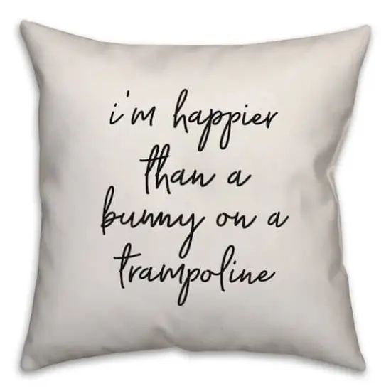 Bunny on Trampoline Reversible Throw Pillow {3}