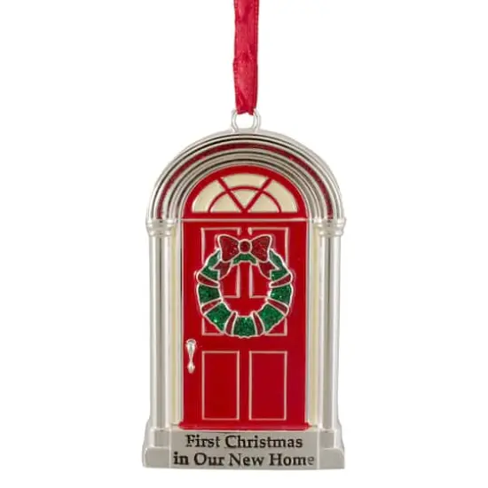 Silver Plated First Christmas in Our New Home Crystal Embellished Ornament {1}