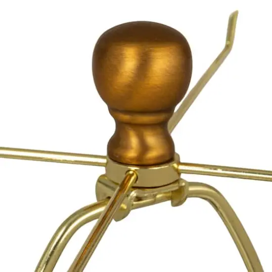 Hello Honey&reg; Blue Stone Glaze Tall Glass Table Lamp with Cream Tapered Drum Shade {5}