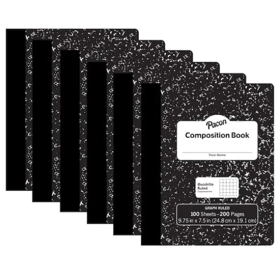 Pacon&reg; Black Marble Composition Book, 6ct. {1}