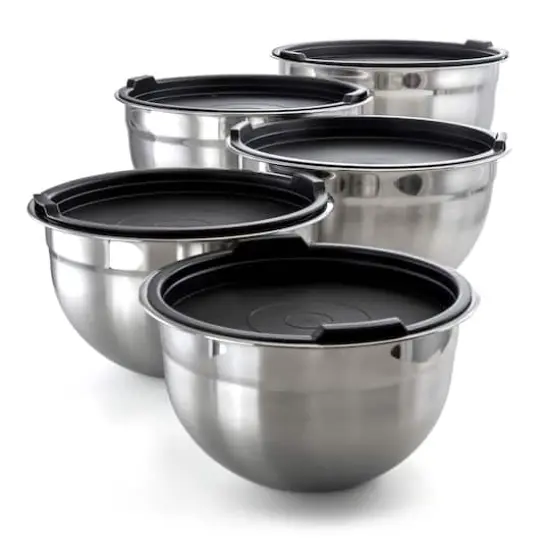 MegaChef Multipurpose Stackable Mixing Bowl Set with Lids {10}