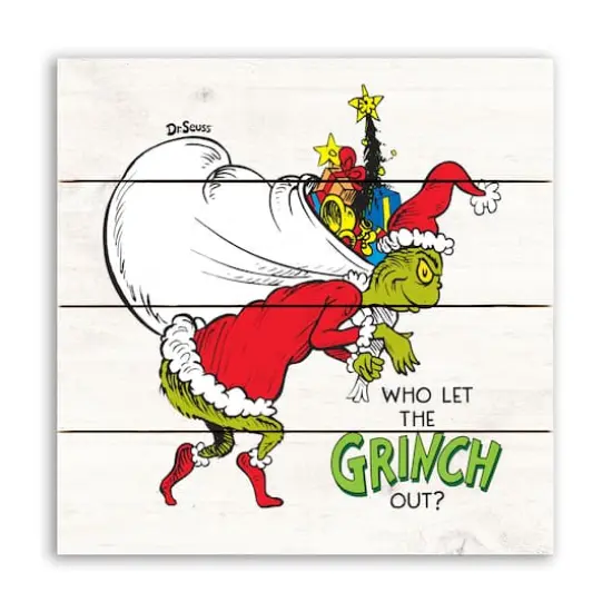 12" The Grinch Who Let the Grinch Out Pallet Wood Wall Art {1}