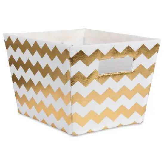 Polyester Chevron Trapezoid Bin Gold {1}