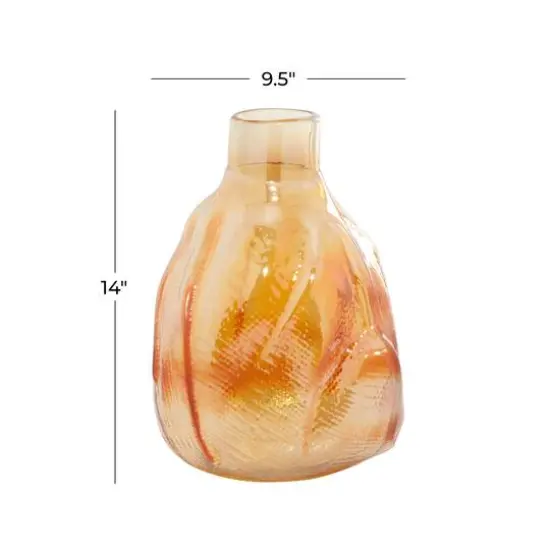 CosmoLiving by Cosmopolitan 14" Gold Glass Contemporary Vase {7}