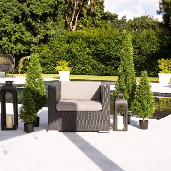 3ft. Potted UV Resistant Rosemary Cone Topiary Tree {7}