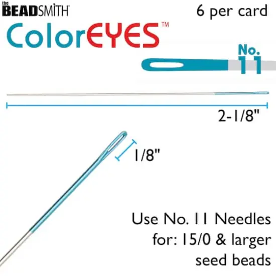 The Beadsmith&reg; ColorEyes&trade; No.11 Beading Needles, 6ct. {7}