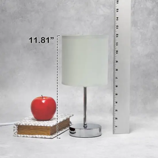 Creekwood Home Nauru 12" Brushed Nickel Petite Metal Stick Table Lamp Slate Gray {5}