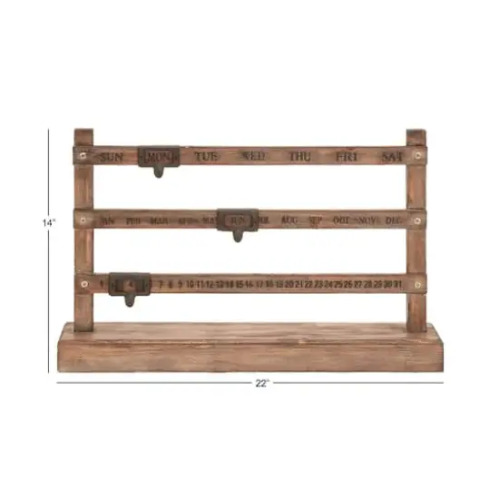 Brown Wood Farmhouse Wall Calendar, 14" x 22" x 4" {9}