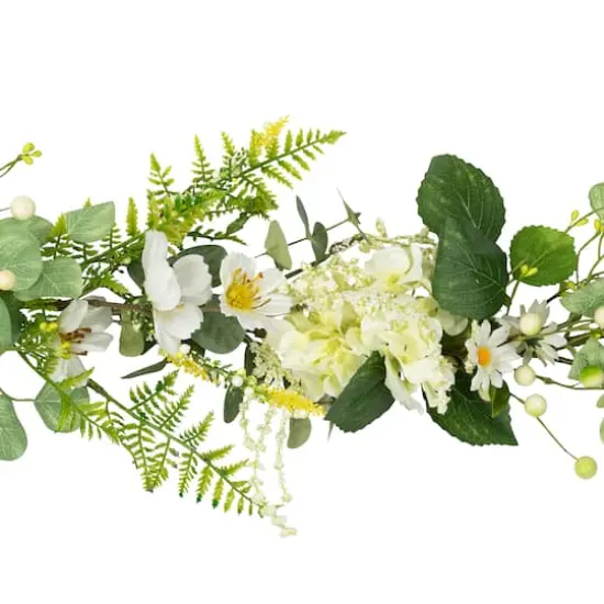 5ft. Hydrangea & Eucalyptus Artificial Floral Spring Garland {4}