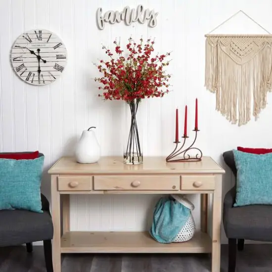 38" Red Giant Cherry Blossom Arrangement in Vase {3}