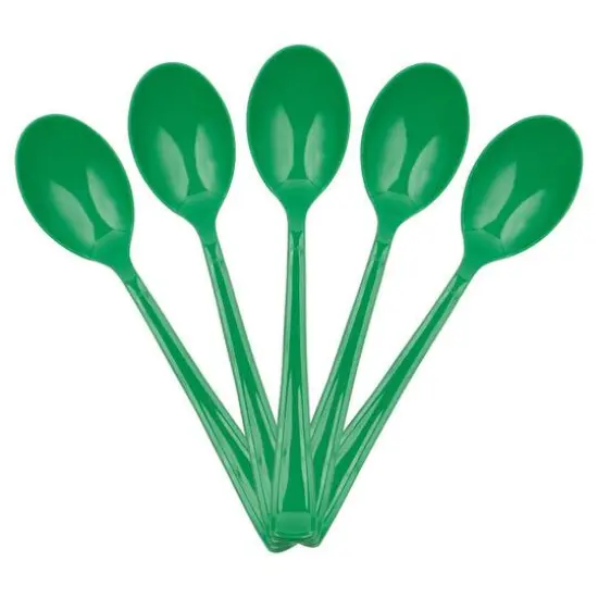 JAM Paper Premium Disposable Plastic Spoons, 48ct. Green {1}
