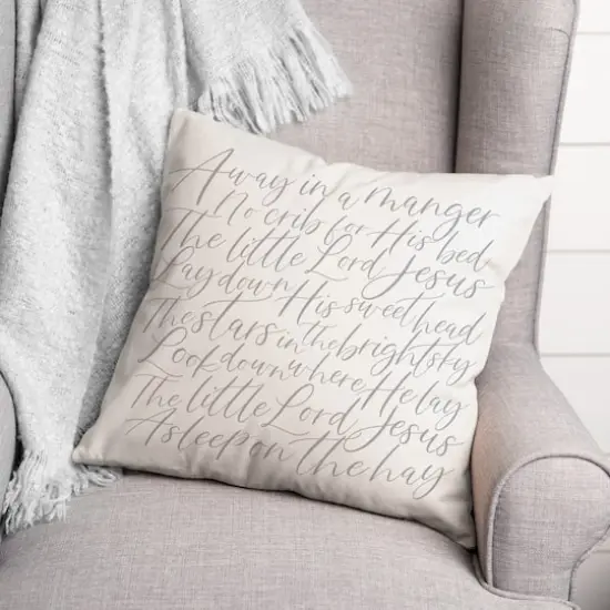 Away in a Manger Throw Pillow {3}