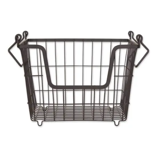 DII&reg; Medium Square Metal Basket Cool Gray {2}