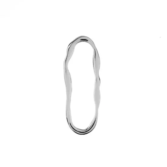 John Bead 35mm Silver Organic Oval Beadwork Pendants, 5ct. {1}