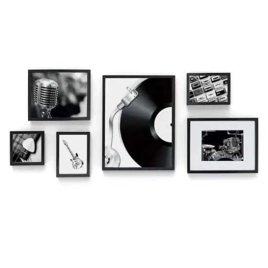 Black 6 Piece 123 Gallery Wall Frame Set by Studio D&eacute;cor&reg; {1}