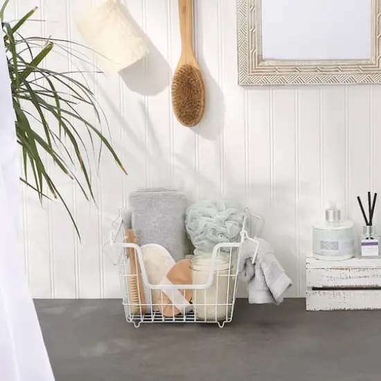 DII&reg; Medium Square Metal Basket White {6}