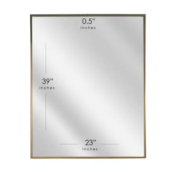 Head West Brassy Gold Spectrum Metal Rectangular Bathroom Vanity Mirror - 30" x 24" {7}