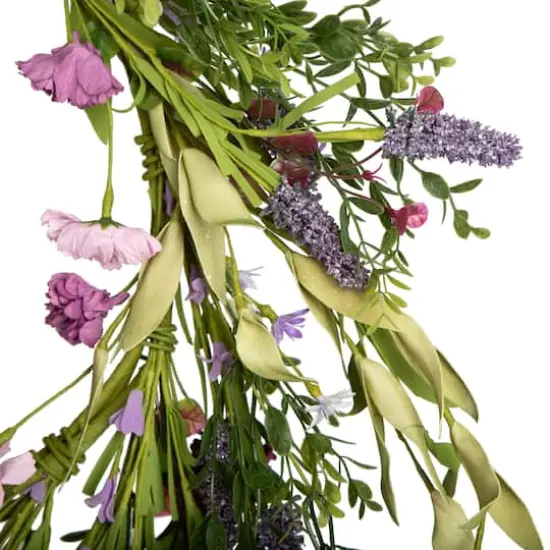 24" Purple Lilac Wildflower Wreath {3}