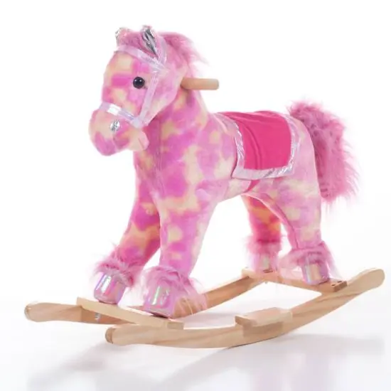 Toy Time Pink Plush Rocking Pony {1}