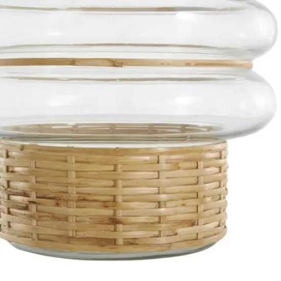 Clear Rattan Wrapped Glass Bubble Vase Set {6}