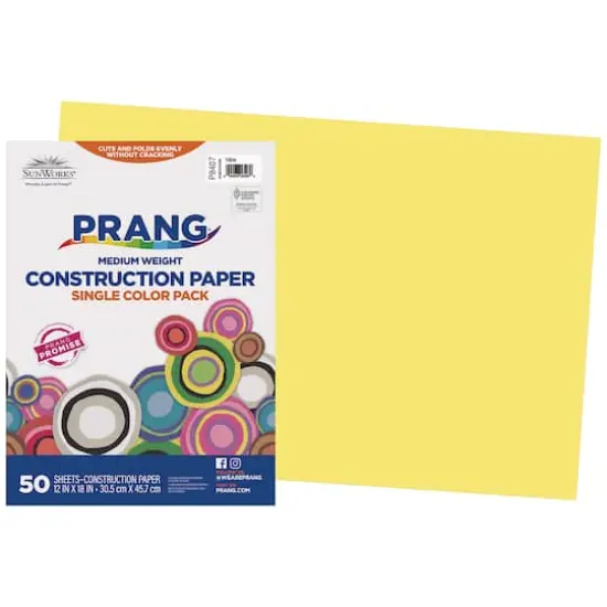 Prang&reg; 12" x 18" Construction Paper, 5 Packs of 50 Sheets Yellow {3}