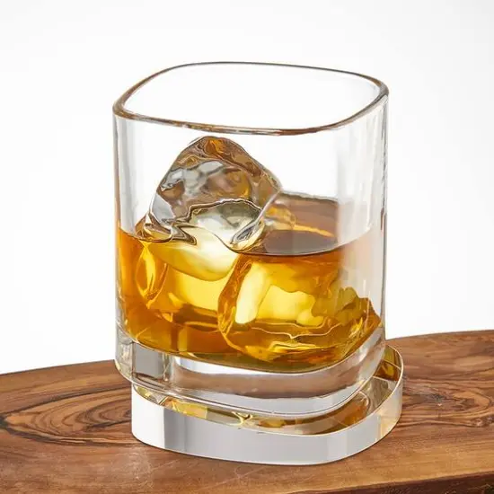 JoyJolt&reg; 9.6oz. Aqua Vitae Square Off Base Whiskey Glasses, 2ct. {3}