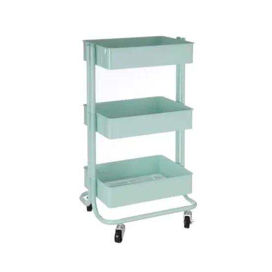 Lexington 3-Tier Rolling Cart by Simply Tidy&reg; Mint {1}