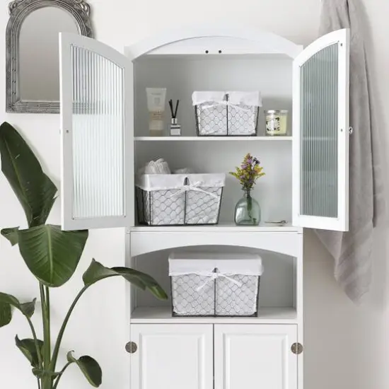 DII&reg; Vintage Gray Chicken Wire Basket with Bleached White Liner, 3ct. {5}