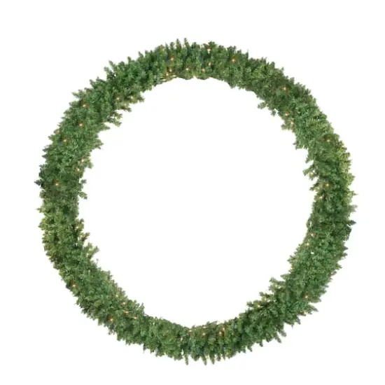 72" Pre-Lit Artificial Christmas Buffalo Fir Wreath {1}