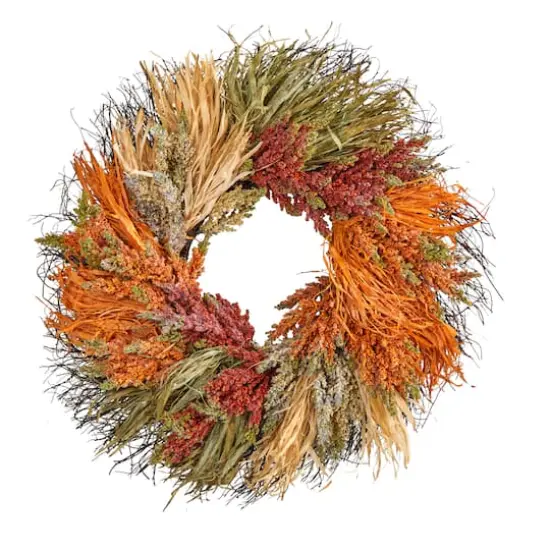 26" Sorghum Harvest Autumn Artificial Wreath {1}