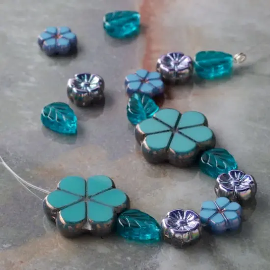 Santa Fe Czech Glass Flower & Leaf Bead Mix by Bead Landing&trade; {3}