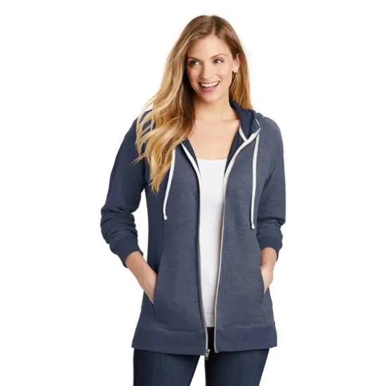 District&reg; Women's Perfect Tri French Terry Full-Zip Hoodie New Navy {4}