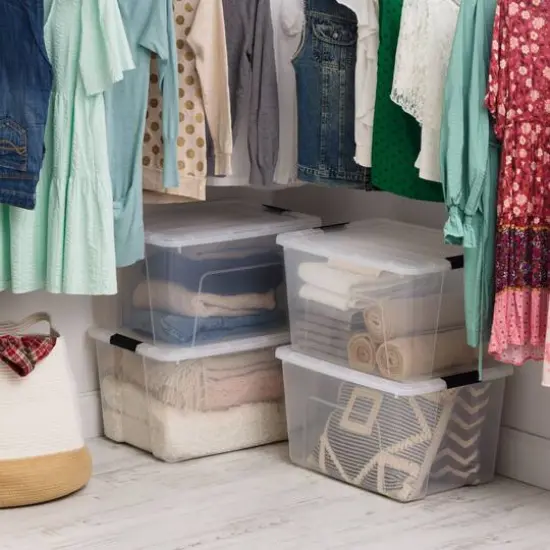 IRIS&reg; 60qt. Buckled Clear Boxes with Clear Buckle Lids, 4ct. {19}