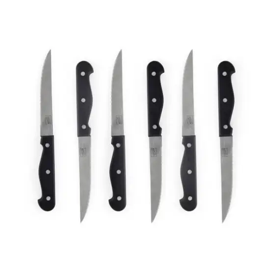 Gibson Home&reg; Westover 13-Piece Black Stainless Steel Cutlery Set with Wood Storage Block {11}