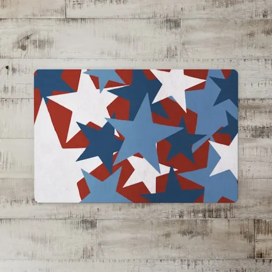 Designs Direct Red, White & Blue Star Pattern Floor Mat {3}