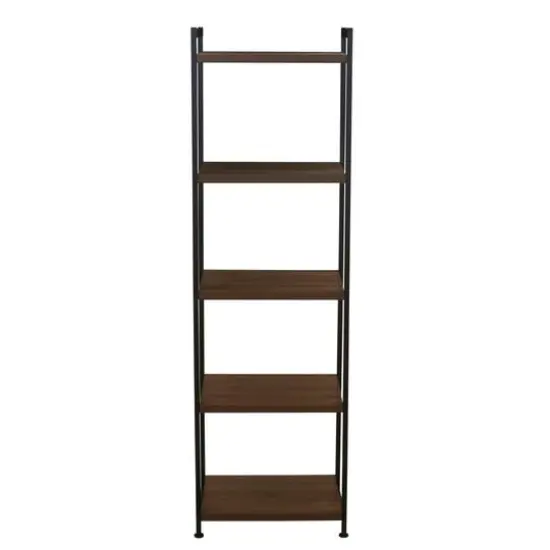 Household Essentials Jamestown 59" 5-Shelf Narrow Bookshelf Walnut {10}