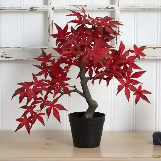 20" Autumn Maple Bonsai Artificial Tree {5}