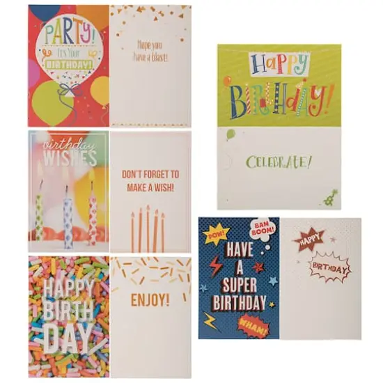 JAM Paper 4" x 6" Happy Birthday Assortment Cards & Matchings Envelope Set, 10ct. {4}