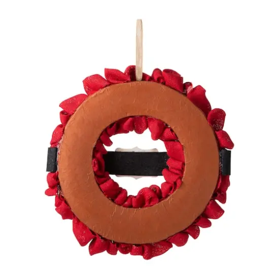 Glitzhome&reg; 18" Christmas Red Belt Fabric Wreath {8}