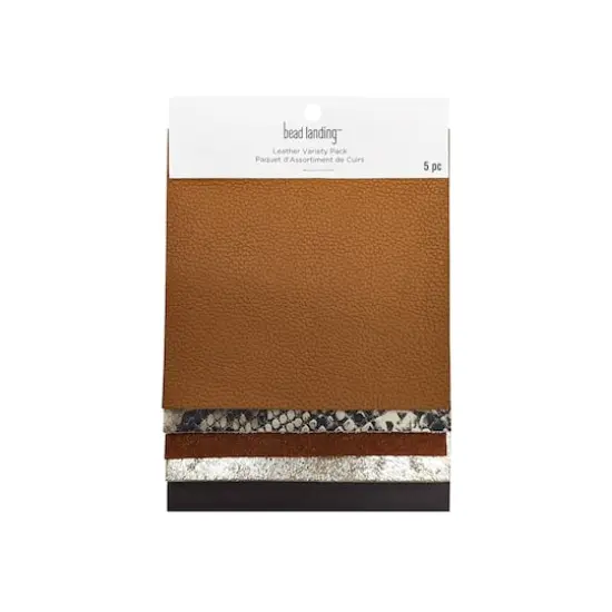 5" Brown Square Leather Flats Mix by Bead Landing&trade; {4}