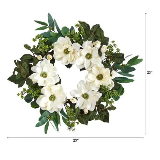 23" Magnolia, Eucalyptus & Berries Wreath {5}