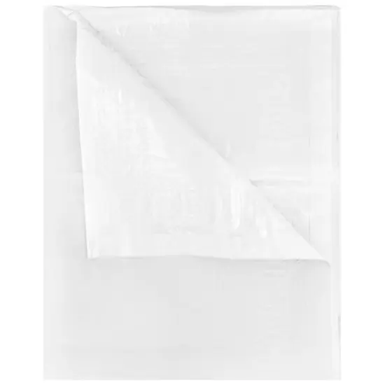 JAM Paper White Rectangular Plastic Lined Table Cover, 54" x 108"  {4}