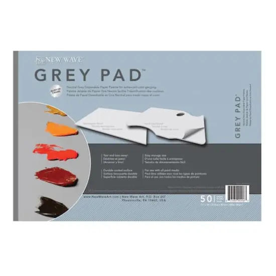 New Wave&reg; Grey Pad&trade; Rectangle Paper Palette, 11" x 16" {1}