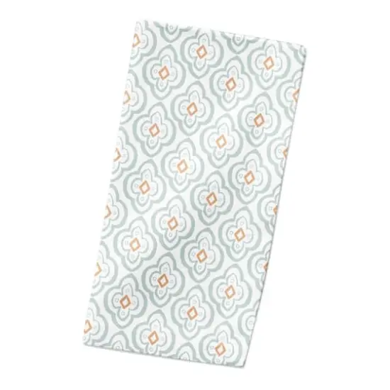 Quatre Cotton Twill Napkin Blue on White {3}