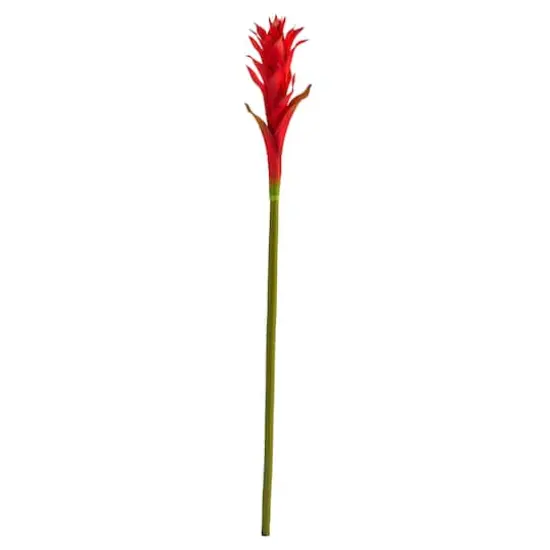 2.3ft Mini Star Bromeliad Artificial Flower Stem, 6ct. Red {1}