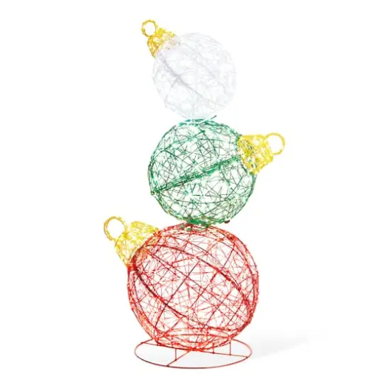 Glitzhome&reg; 3ft. Lighted Christmas 3D Stacked Ornaments Outdoor D&eacute;cor {1}