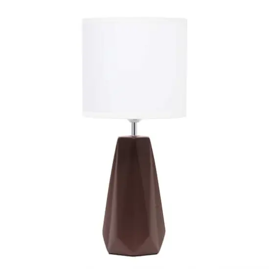 Simple Designs Ceramic Prism Table Lamp Brown {1}