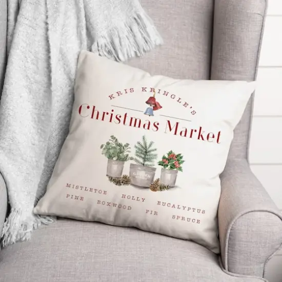 Kringle's Christmas Market Throw Pillow {3}