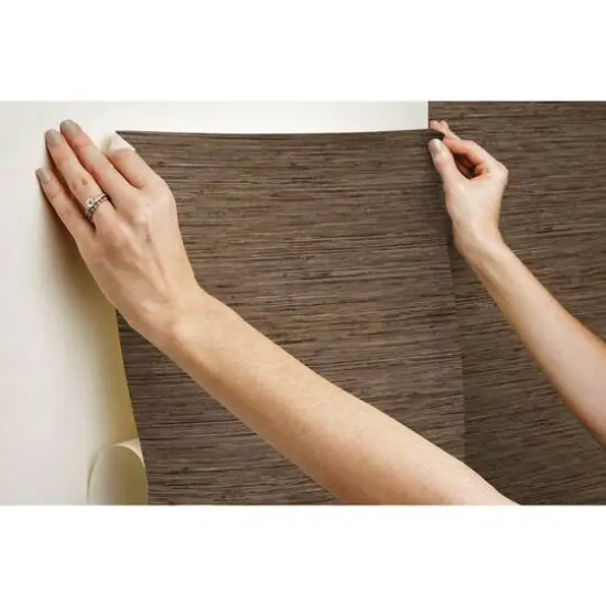 RoomMates Faux Grasscloth Peel & Stick Wallpaper Brown {9}