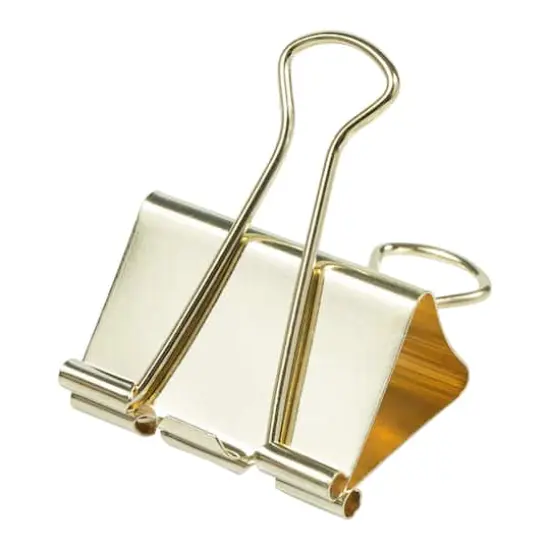 JAM Paper 1.5" Binder Clips, 12ct. Gold {6}